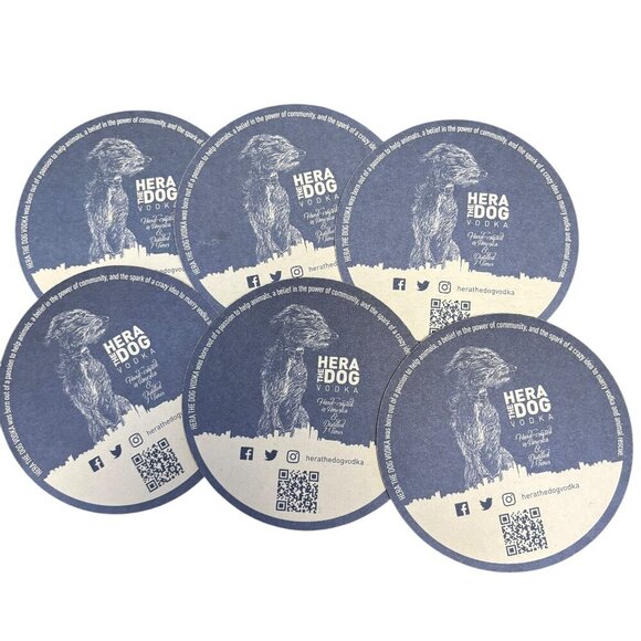 Hera the Dog Lot of 6 Coasters Animal Rescue Vodka - Picture 2 of 4